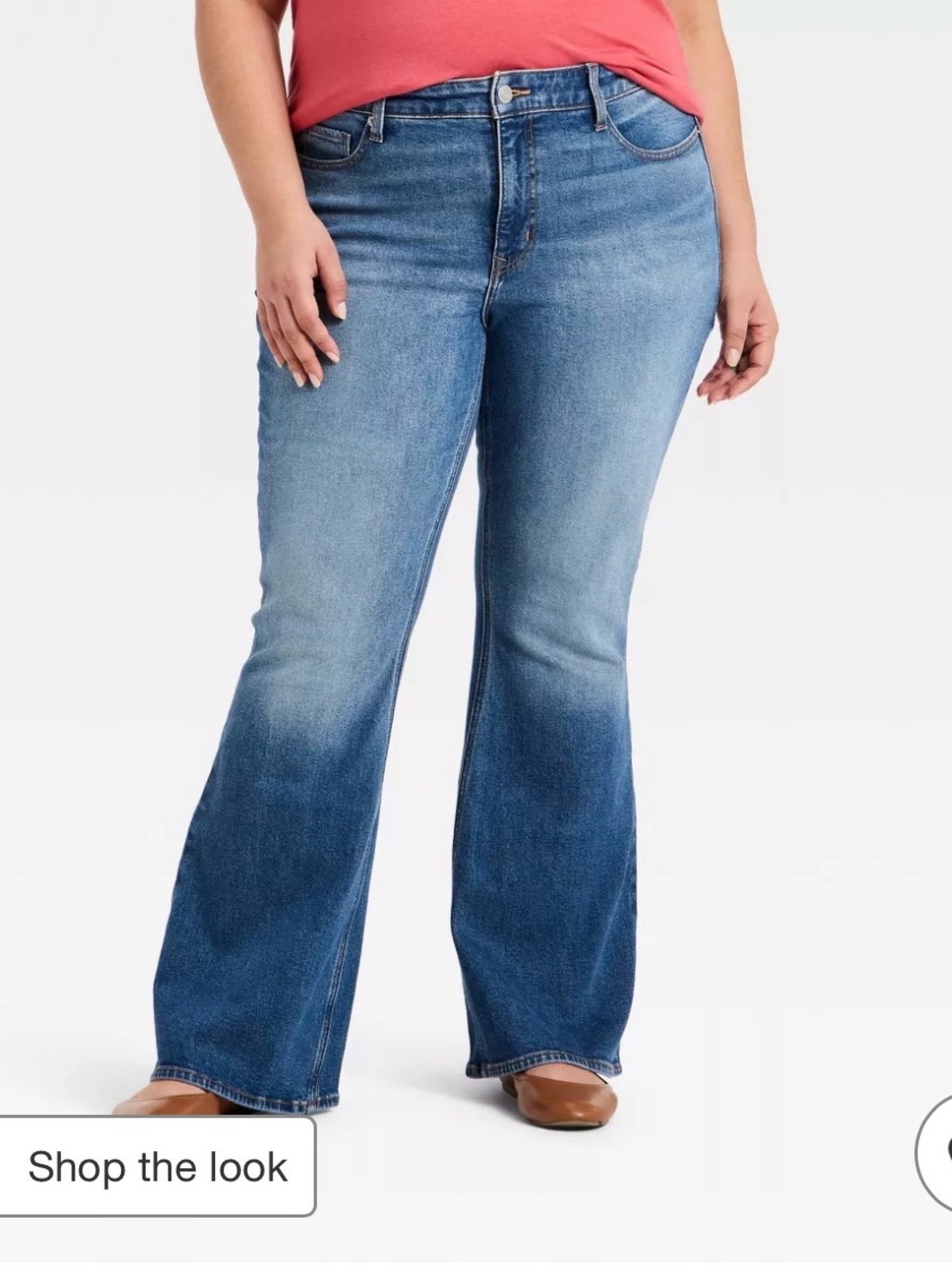 Ava and Viv Plus-Size Mid Wash Blue Flare Jeans - Comfortable Everyday Fit